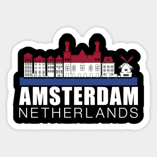 Amsterdam Netherlands Flag Skyline Sticker